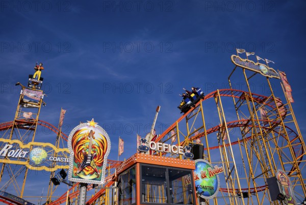 Roller coaster, roller coaster, rides, Cannstatter Wasen, fair, funfair, spring festival, folk
