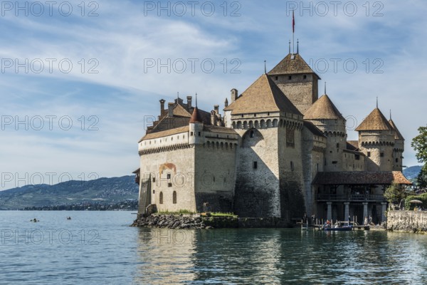 Château de Chillon, Chillon Castle, near Montreux, Lake Geneva, Lac Léman, Canton of Vaud,