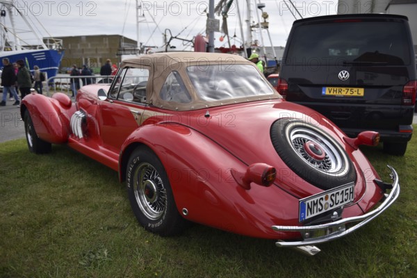 The very rare luxury sports car, vintage car, sports car, SCEPTRE 6.6S, at a classic car meeting in