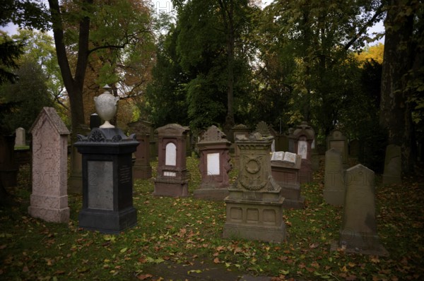 Gravestones, grave, graves, Israelite, Jewish cemetery, Hoppenlauf cemetery, oldest preserved