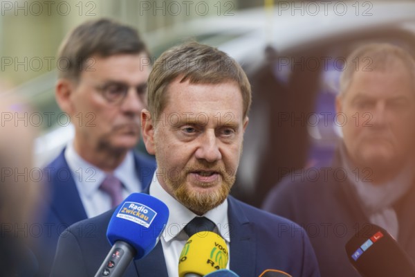Minister President Michael Kretschmer during his visit to the Volkswagen vehicle plant in Zwickau,