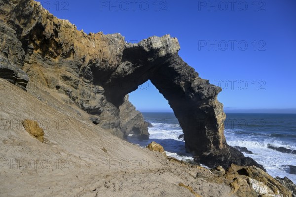 Arch rock, 55 metre high limestone arch, restricted diamond area, near Lüderitz, Karas region,