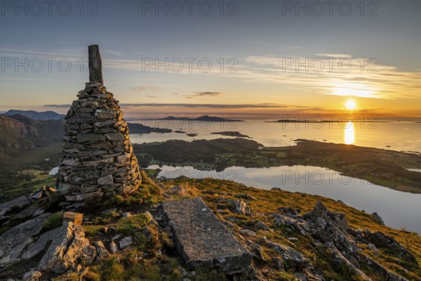 View of the Norwegian coast from the Rørsethornet stone steps, with 3292 steps one of the longest