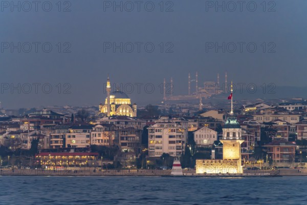 The Maiden Tower lighthouse, Leander Tower or Maiden Tower in front of the Üsküdar district at