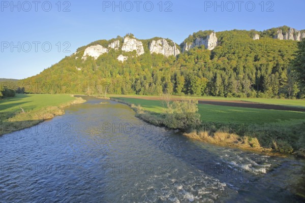 Danube with rock formations, landscape, rock cliffs, rocks, mountains, forest, nature photography,