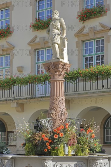 Monument to Count Johann von Hohenzollern-Sigmaringen, sculpture, market fountain built in 1826,