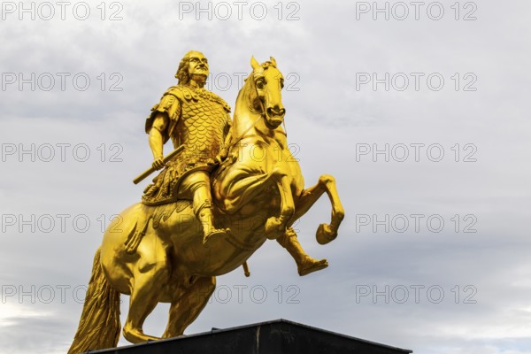 Equestrian statue of Augustus the Strong, Golden Rider, Neustadt, Dresden, Saxony, Germany