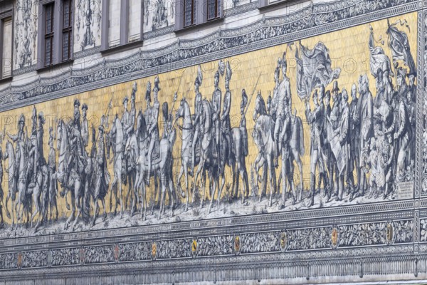 Procession of princes at the Royal Palace, picture made of tiles from Meissen porcelain,