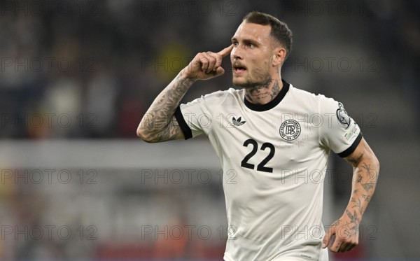 Goal celebration David Raum GER (22) Gesture Gesture World Cup qualifier, international match,