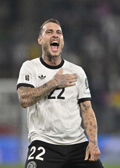 Goal celebration David Raum GER (22) Gesture Gesture World Cup qualifier, international match,