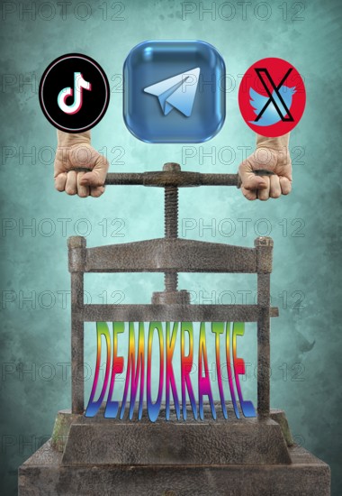 Symbolic image, asocial networks, X-Twitter, Elon Musk, TikTok, false reports, freedom,