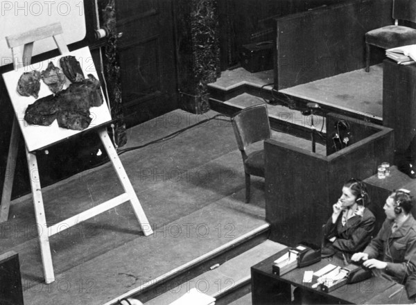 Nuremberg trials, main war criminals, taking of evidence, lampshade made of human skin, Nuremberg