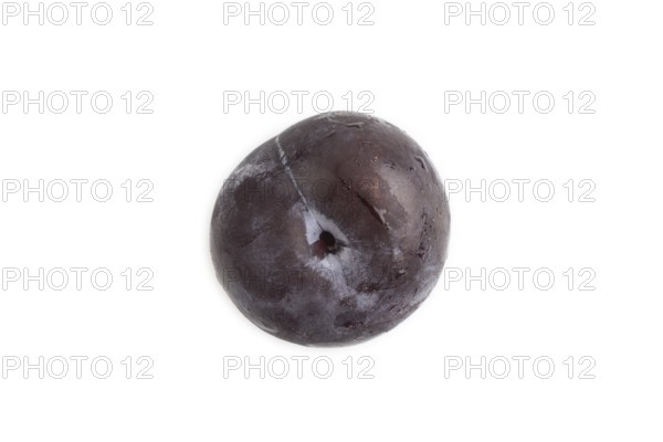 Purple Plum isolated on white background. Top view, flat lay, copy space. healthy food, vegetable,