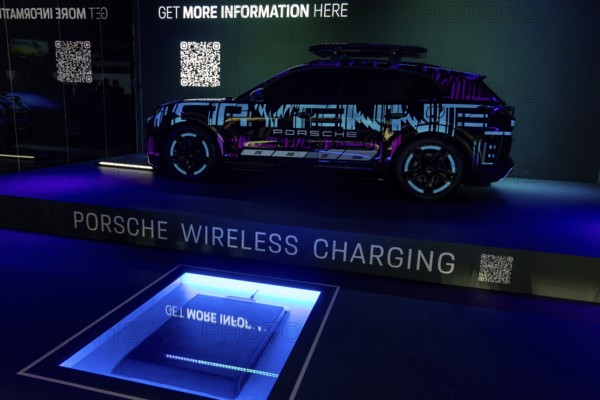 Munich, Germany - 10.9.2025: Wireless Charging from Porsche during the IAA Mobility 2025