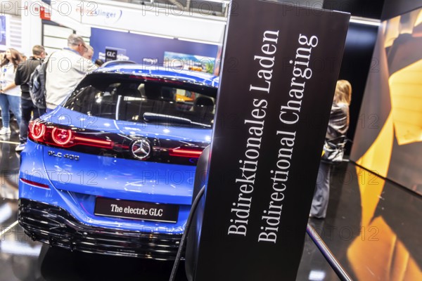 Mercedes exhibition stand. Electric vehicle GLC. IAA MOBILITY in Munich. The motor show presents