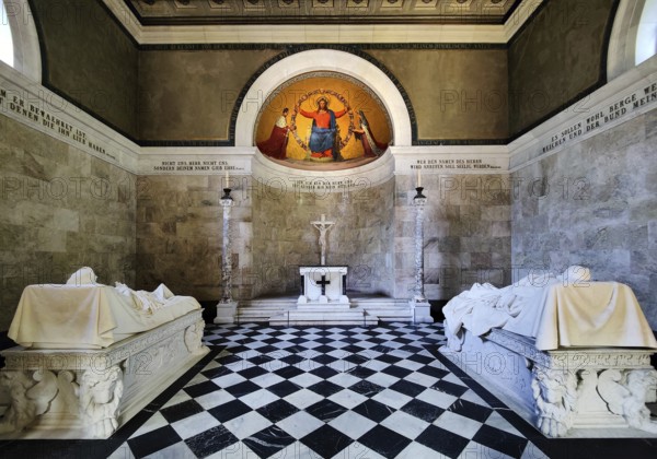 Charlottenburg Mausoleum with the marble sarcophagi of Queen Luise and Emperor Wilhelm I,