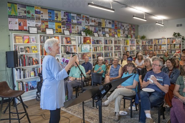 Detroit, Michigan - Susan Newell, 76, reads from her book of poetry, 'More Than One Way To Be Old,