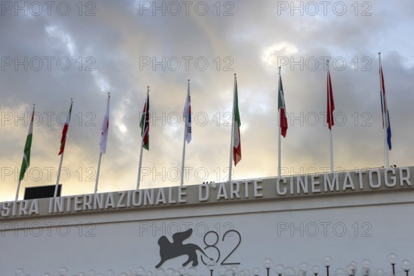 Venice, Italy - 2 September 2025: Palazzo del Cinema during the red carpet of - A house of Dynamite