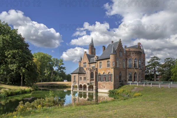15th century neo-Gothic Wissekerke Castle, Kasteel van Wissenkerke in the village Bazel near