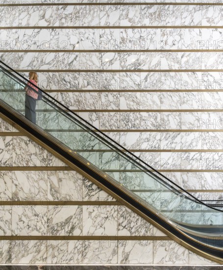 Escalator in the foyer of the Meoclinic, private practices in Friedrichstraße, Berlin, Germany