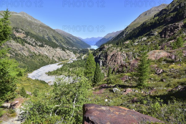 Hiking area above the Faggenbach in the Kaunertal, in the area of the Gepatsch Glacier in the