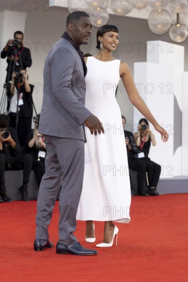 Venice, Italy - 2 September 2025: Idris Elba and Sabrina Dhowre Elba during the red carpet of - A