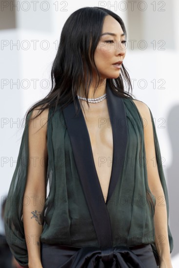 Venice, Italy - 2 September 2025: Greta Lee during the red carpet of - A house of Dynamite - during