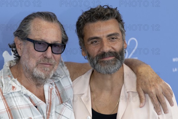Venice, Italy - 3 September 2025: Julian Schnabel and Oscar Isaac during the Photo Call of - In the