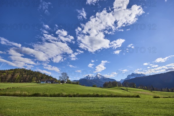 Landscape photography, mountain landscape, mountain Watzmann, Hochkalter, mountains, meadow,