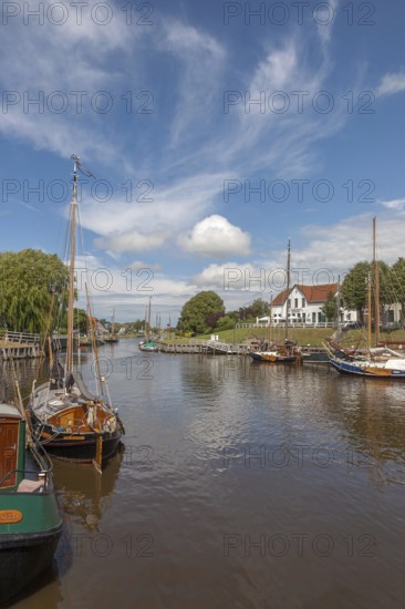 Carolinensiel museum harbour, berth for old flat-bottomed ships, Carolinensiel, East Frisia, Lower