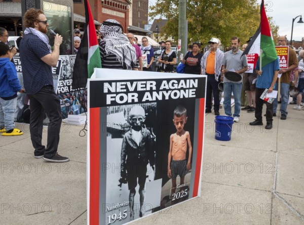 Detroit, Michigan USA - 23 August 2025 - Protesters rally at Eastern Market, banging empty pots to