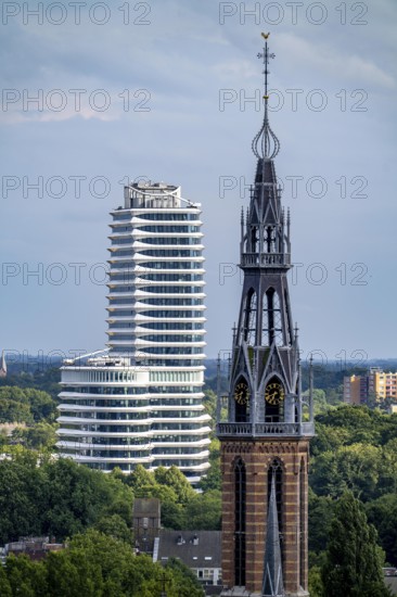 St Joseph's Cathedral Sint Martinusparochie Groningen in the foreground, behind it the tax office