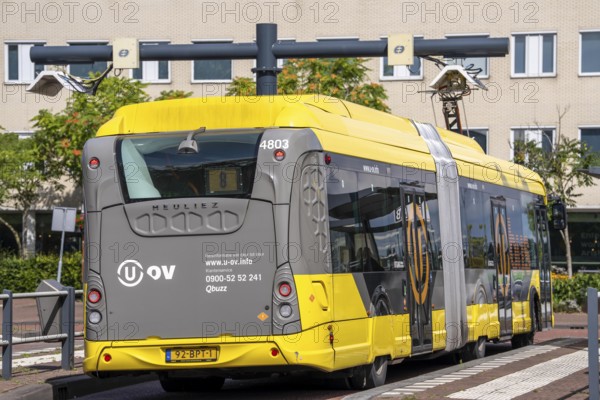 U-OV bus station at Utrecht-Lunetten railway station, electric bus, fast charging station via