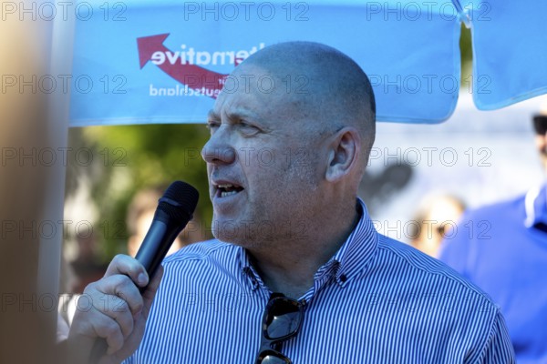 Ludwigshafen: Joachim Paul gives a speech at a rally in the Maudach district*** The election