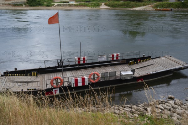 Historic Danube ferry at Weltenburg Monastery, Weltenburg a district of Kehlheim, Lower Bavaria,