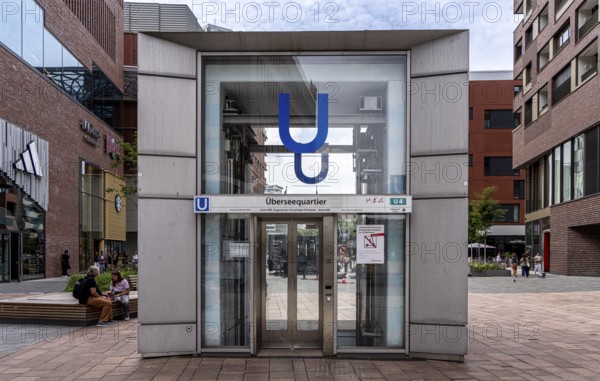 Access to Überseequartier underground station at Westfield Shopping Centre, Hamburg, Germany