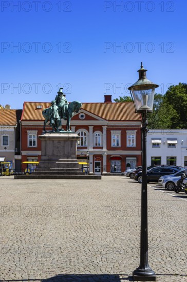 Equestrian statue of Karl X Gustav and statue of Erik Jonsson Count of Dahlberg by sculptor Theodor