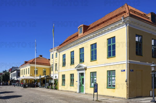 Historic town hall at Kungstorget (market square) in Uddevalla, Bohuslän, Västra Götalands län,