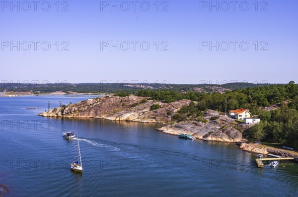 Maritime scenery and panoramic view over Stigfjorden near Skapesund, Bohuslän, Västra Götalands