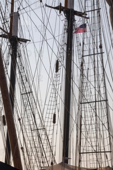 Detroit, Michigan - 9 August 2025 - Four schooners visit Detroit for the Sail Detroit Festival.