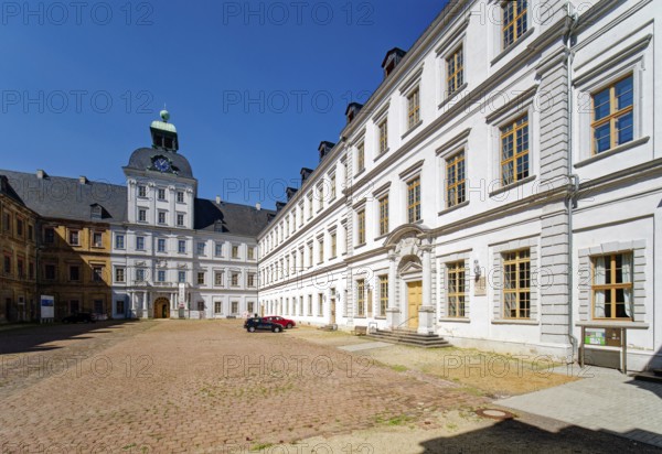 Court of Honour, Weißenfels baroque castle Neu-Augustusburg, baroque building, museum, Weißenfels,