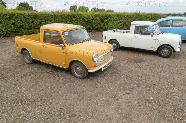 Leyland Mini 95 pick-up vehicle, Austin Morris Mini 1000 pick-up vehicle c 1979 - 1980 display at
