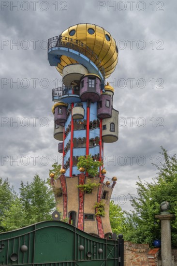 Tower of the Kuchlbauer brewery, designed by the artist Friedensreich Hundertwasser, Römerstr, 5-9,