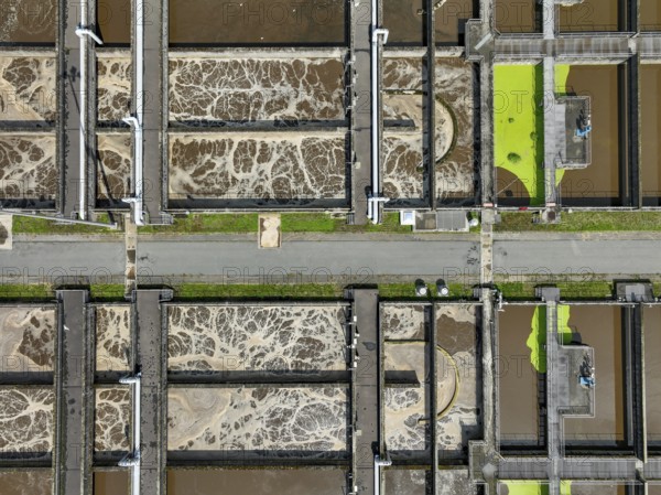 Germany - Wastewater treatment in a sewage treatment plant, clarifier with brown wastewater