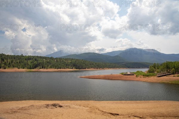 Colorado Springs, Colorado - Crystal Reservoir on Pikes Peak. The reservoir stores water for