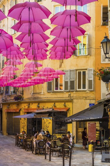 Picturesque alley in the old town, Grasse, Alpes Maritimes, Provence Alpes Cote d'Azur, French