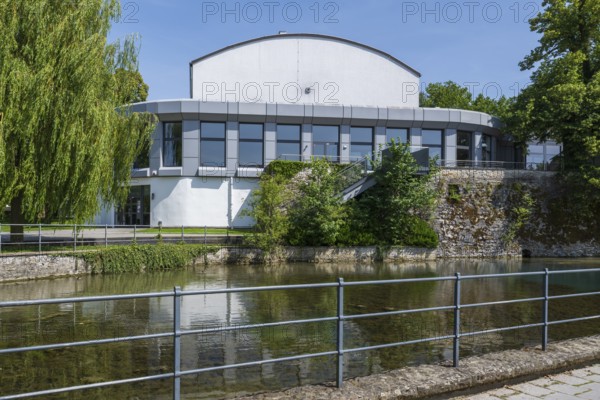 Congress centre, Lippe with Lippe spring, Bad Lippspringe, climatic health resort, North