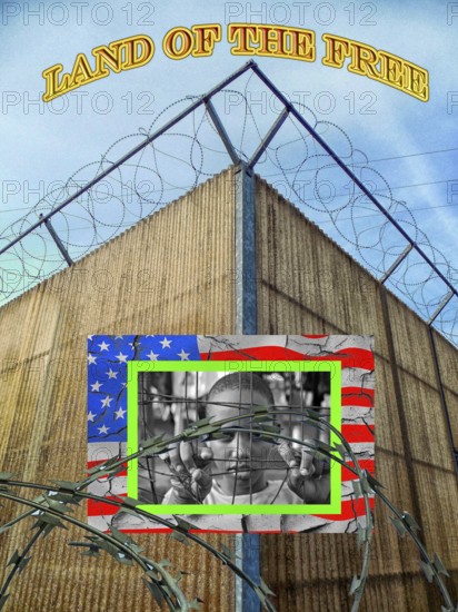 Symbolic image, Trump in deportation mania, Guantanamo, alligator Alcatraz, governing with decrees,