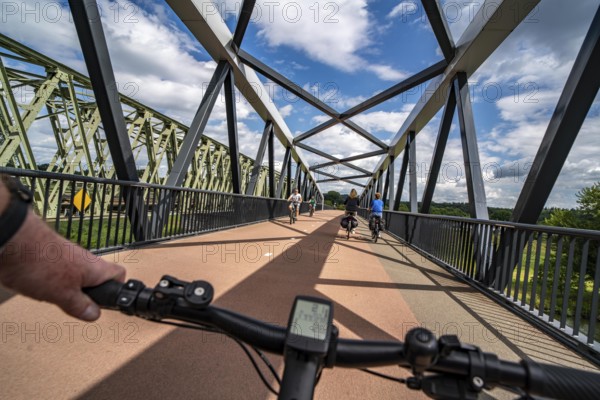 Ride over the De Massover cycle path bridge, over the Meuse south of Nijmegen, near Cuijk, part of