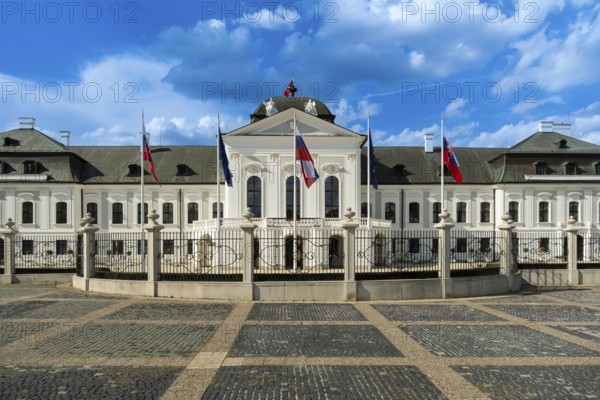 South side of Grassalkovich Palace, Presidential Palace, seat of the President of the Slovak